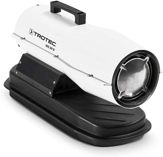 TROTEC Diesel Heizkanone IDE 20 D – 20 kW Heizkraft, 12 l Tank, integriertes Thermostat, Überhitzungsschutz, elektronische Flammensicherung, ideal für Baustellen, Werkstatt, Außenbereiche