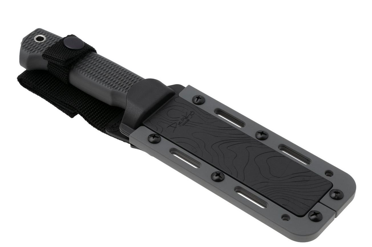 Demko Knives American Made FreeReign, Stonewashed CPM 3V Clip Point, USA-FR-3V-GRY-CLP, Grey Rubber outdoormes