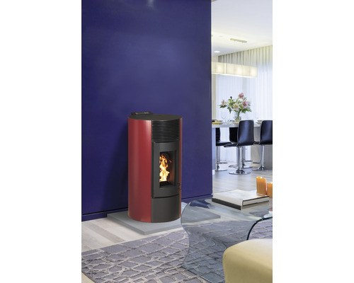 Paola 9 pelletkachel, staal, bordeaux, 8,9 kW