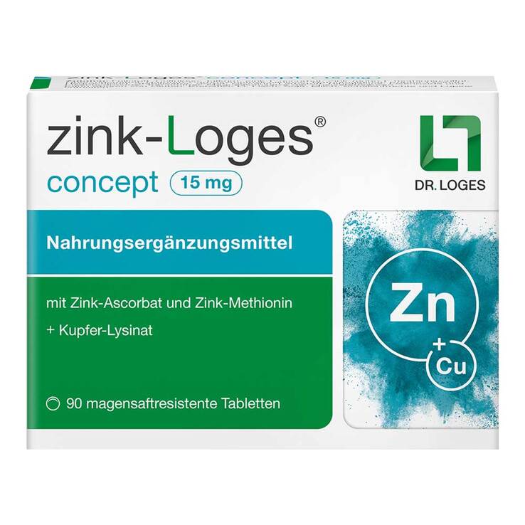 Zink-Loges concept 15 mg magensaftresistent Tabletten, 90 St