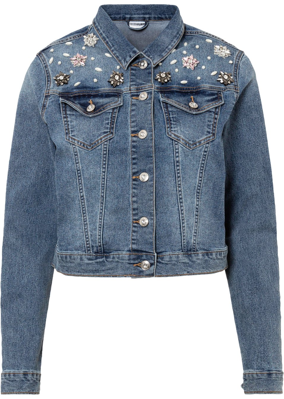 Veste en jean avec décorations