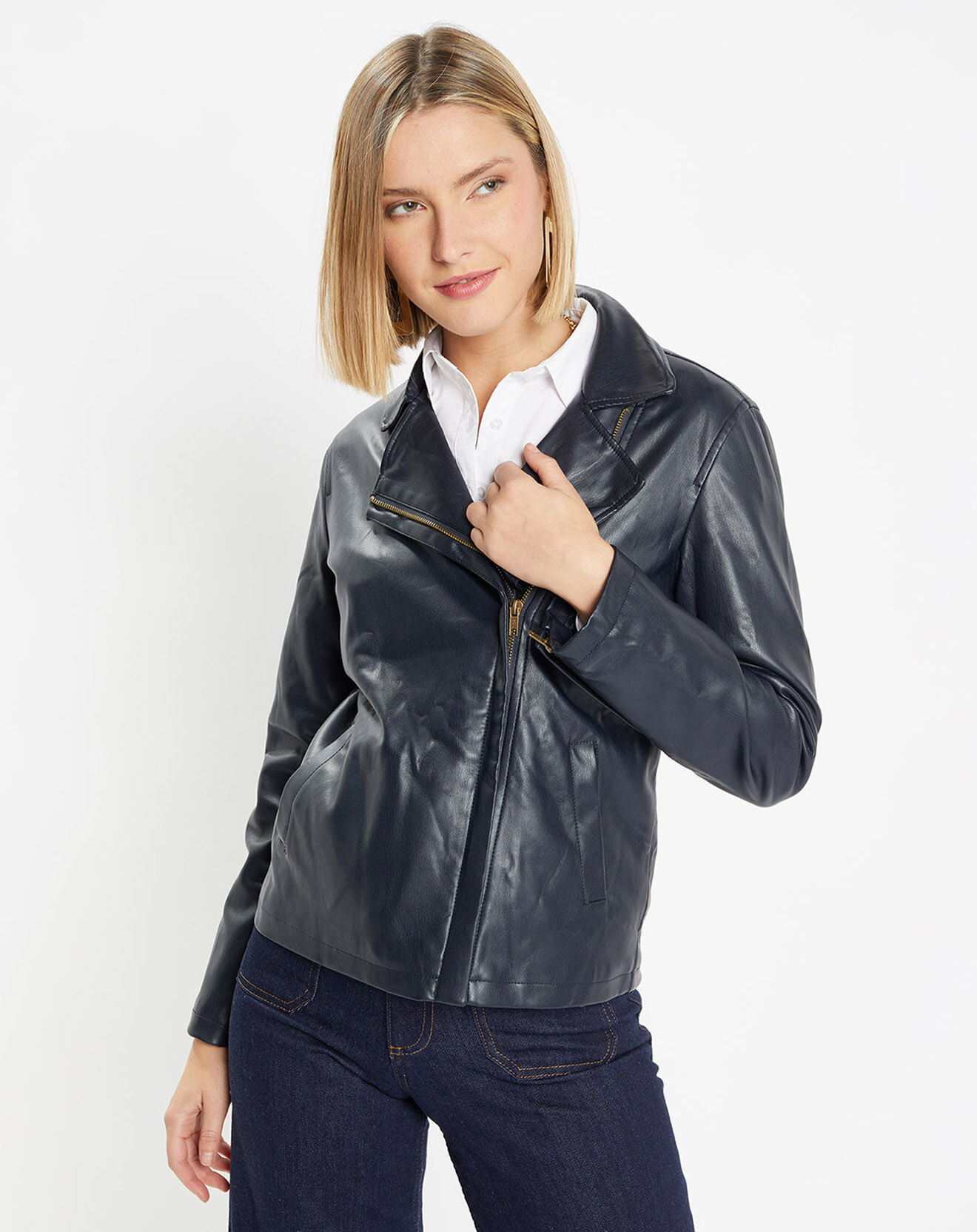 Galeries Lafayette Blouson Calpaga bleu marine