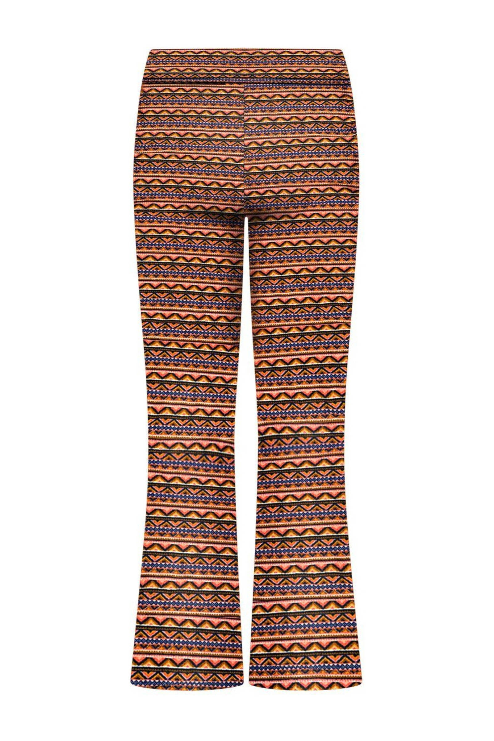 B.Nosy flared broek Bodyl met all over print brique/blauw