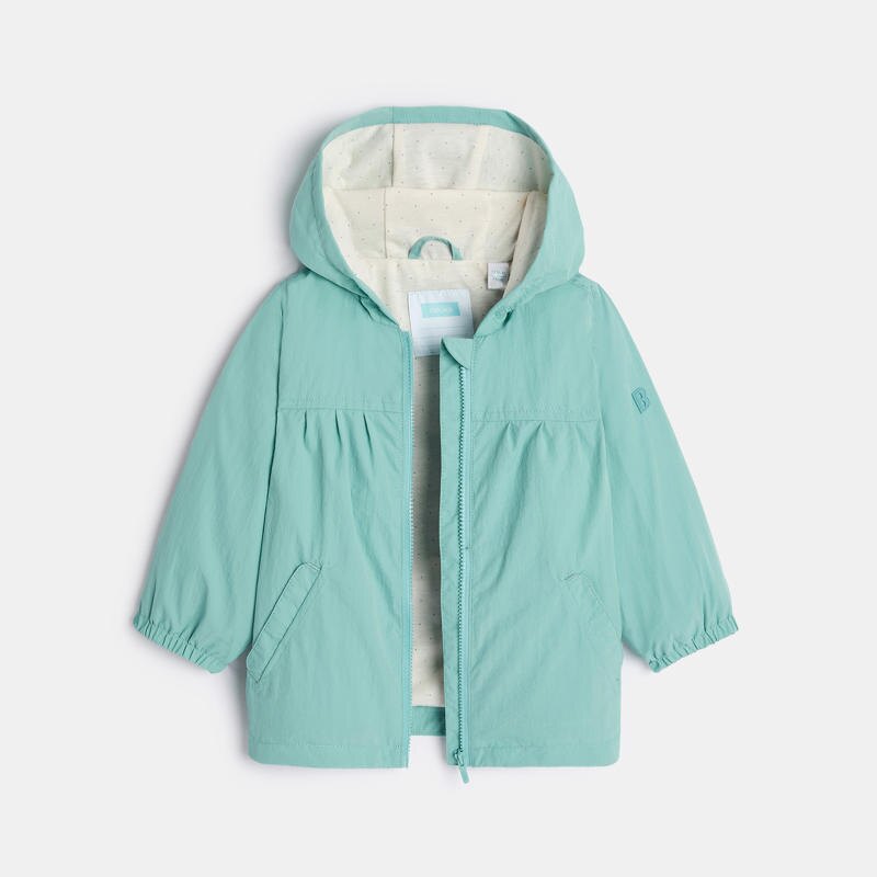 Veste à capuche verte bébé fille Vert