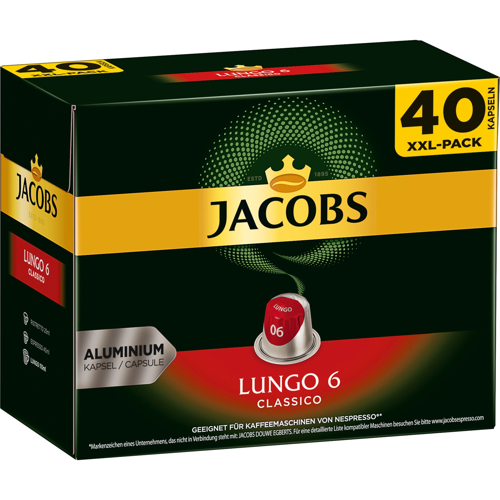 Jacobs Lungo 6 Classico 40 Kapseln