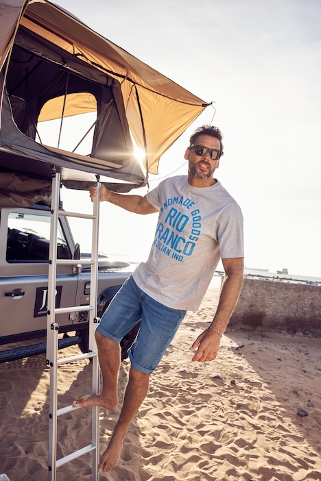 T-Shirt, Halbarm, RIO BRANCO Print, Melange-Jersey