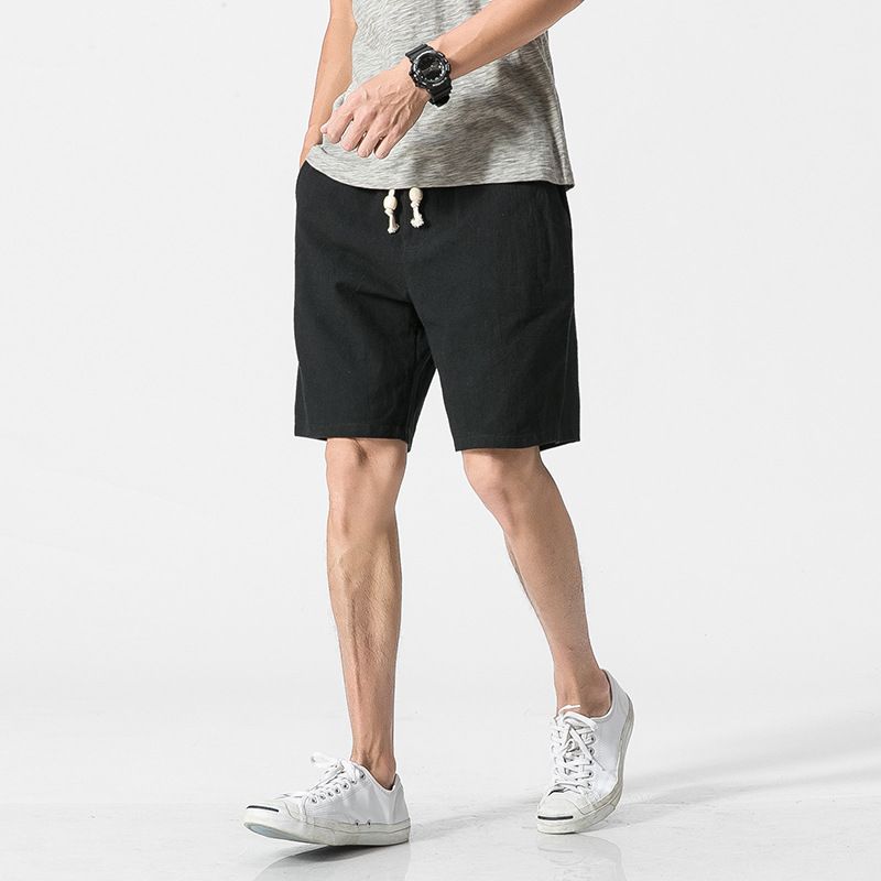 Ninine - Effen shorts met trekkoordtaille en rechte pijpen