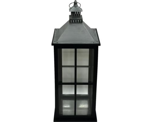 Lafiora lantaarn, 24 x 65 cm, ijzer, hout, zwart