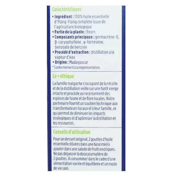 Óleo Essencial de Ylang-Ylang Orgânico So'Bio Étic Aroma 10ml
