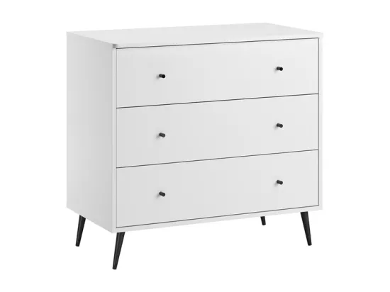 Lit évolutif 70x140 et commode 3 tiroirs Blanca Blanc