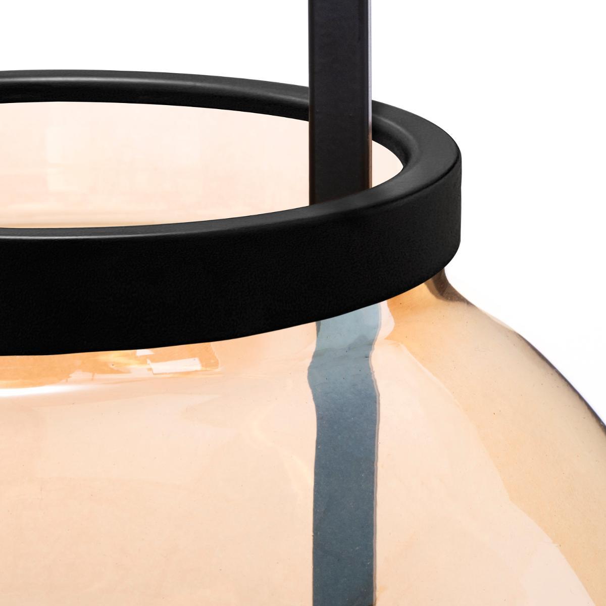 LAMPE LED VERRE AMBRE D.19CM