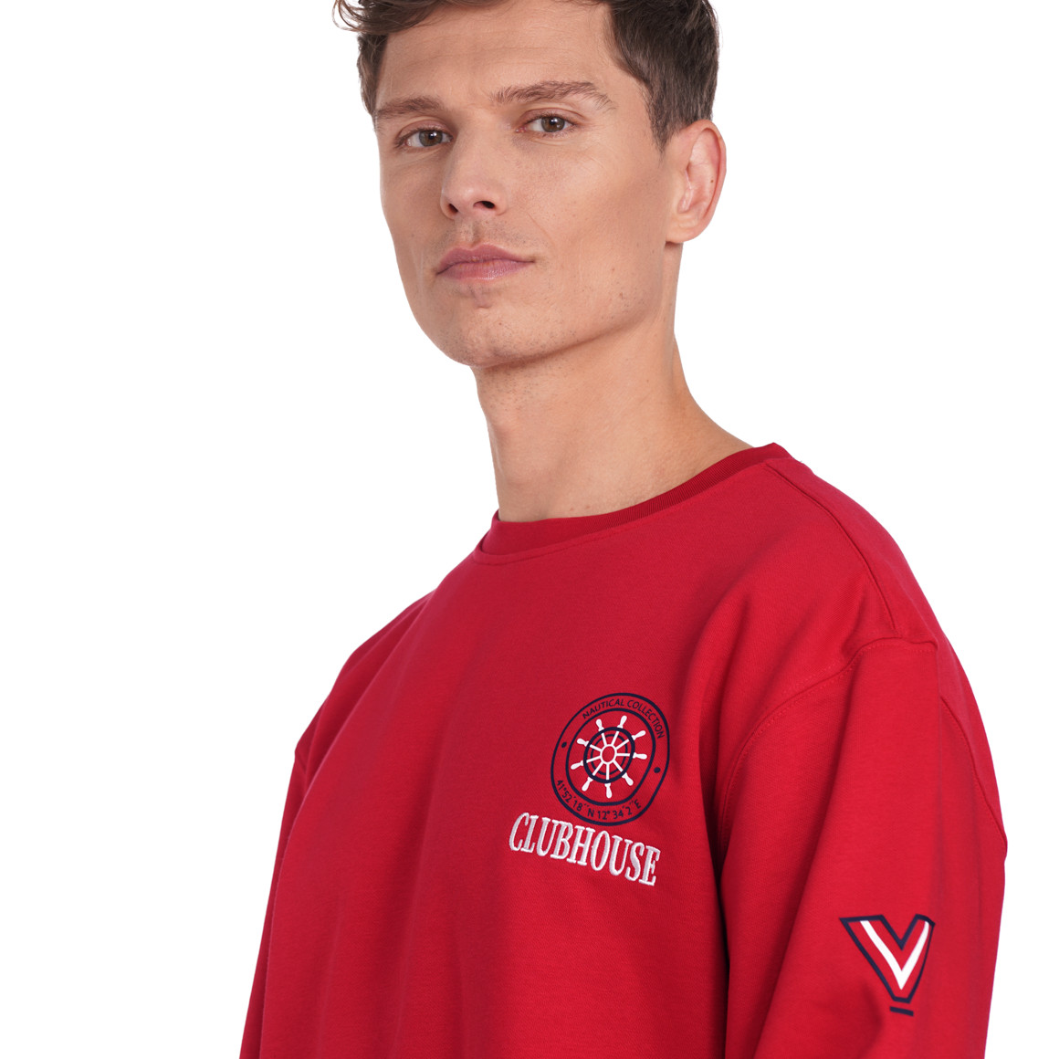 VanVaan Herren Sweatshirt mit Brust-Print rot