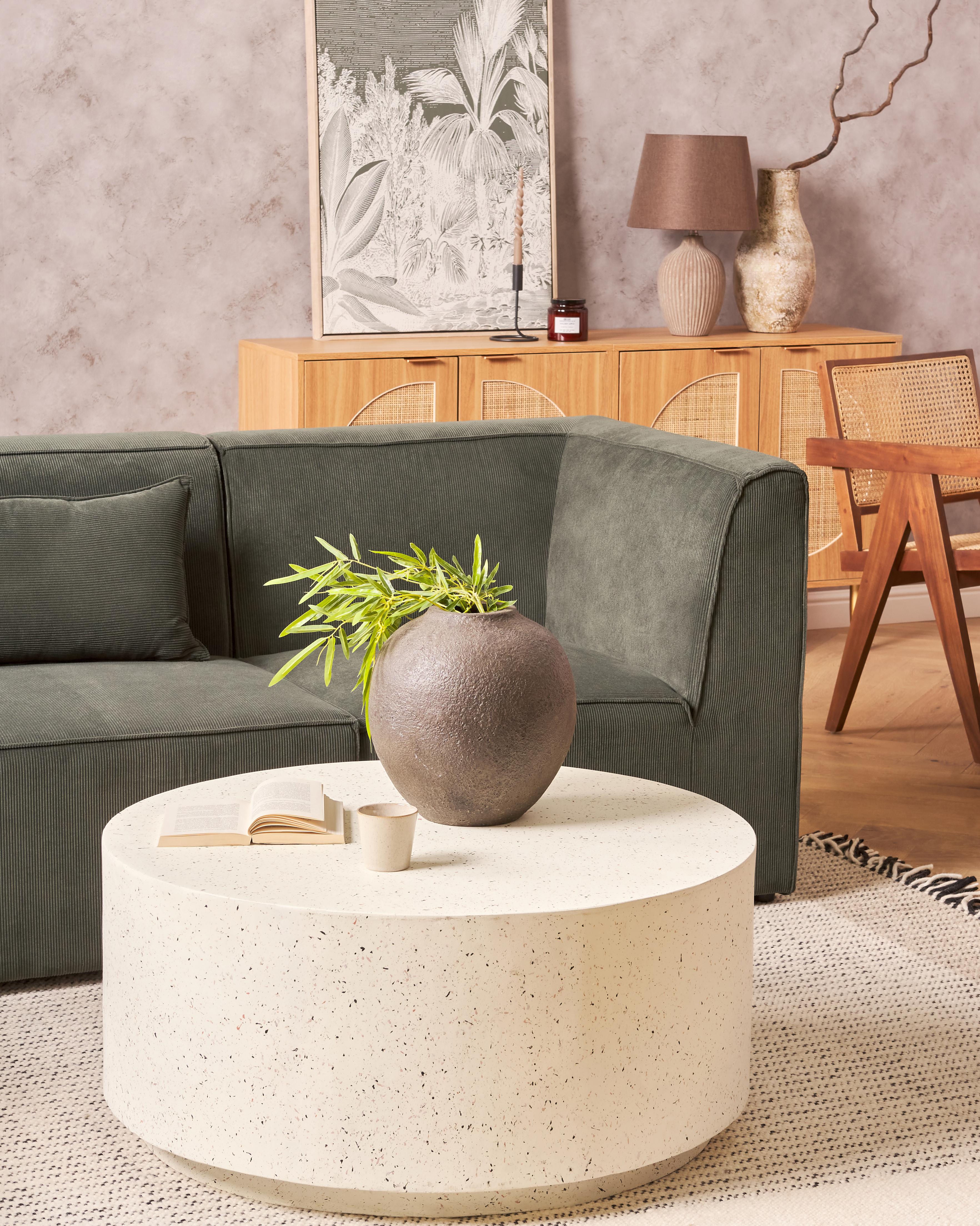 Salontafel TREZZO 90 cm 90 cm Terrazzo-effect Wit terrazzo