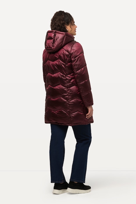HYPRAR Steppjacke, fein glänzend, wasserabweisend, Kapuze