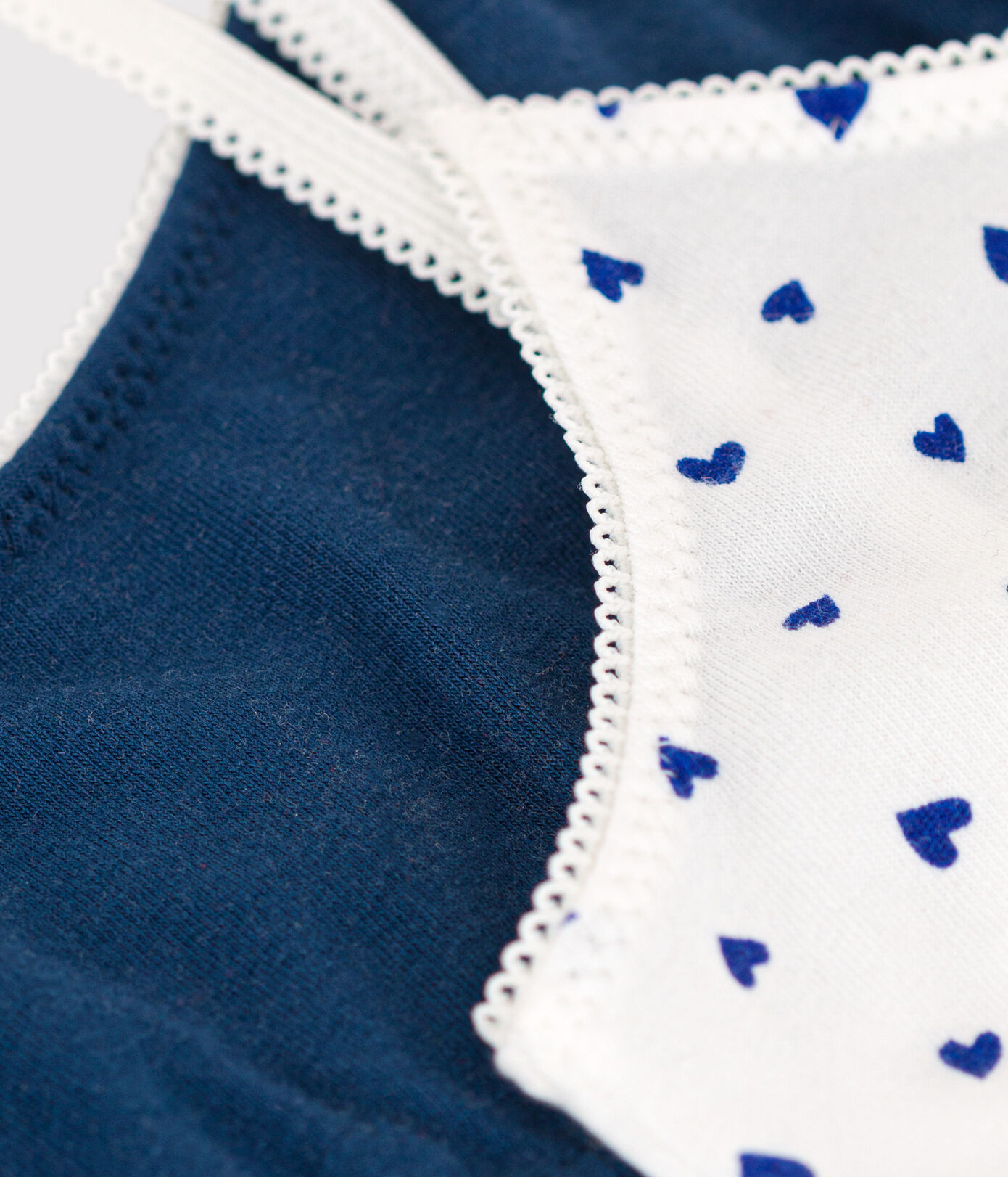 Lot de 2 brassières cœur en coton et élasthanne petite fille