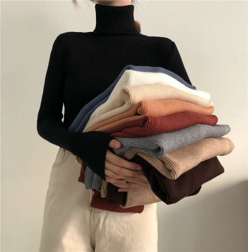 Shinsei - Gebreide top met col en lange mouwen