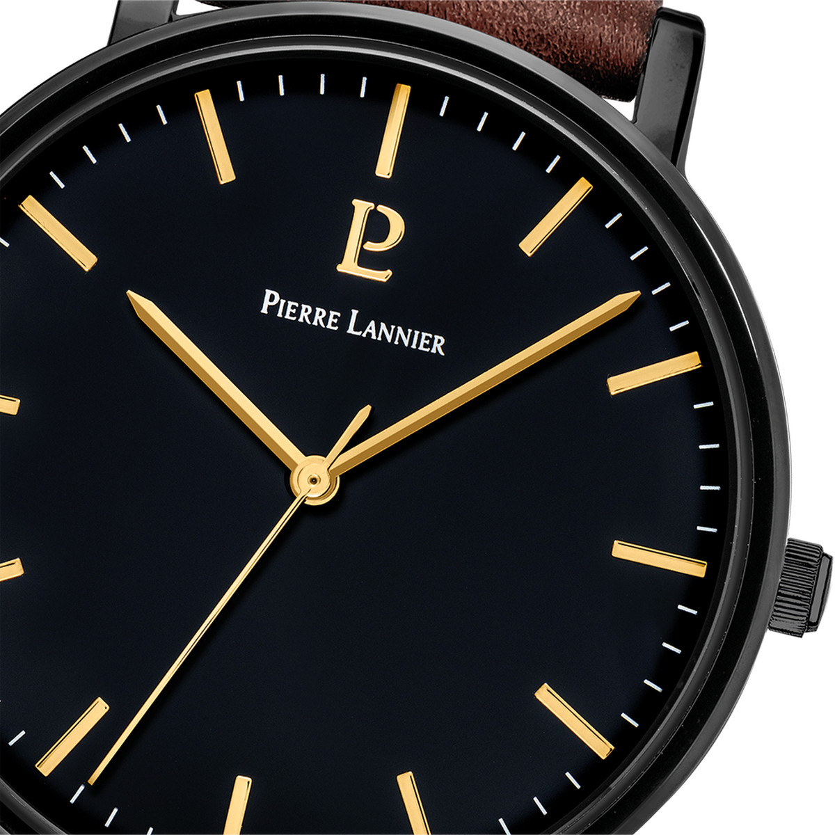 Montre PIERRE LANNIER essential homme bracelet cuir brun