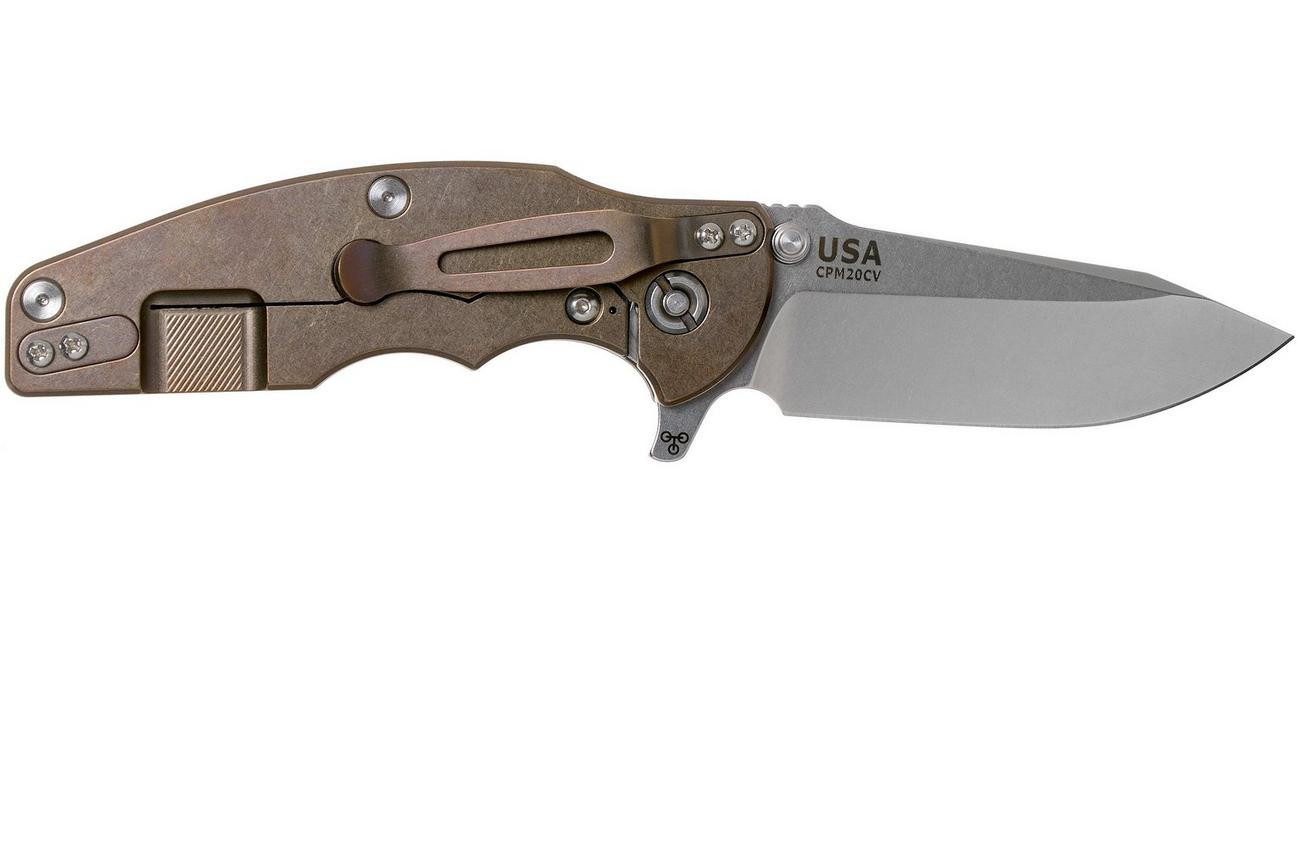 Rick Hinderer Jurassic Spearpoint 20CV Stonewash Bronze Translucent Green G10 zakmes