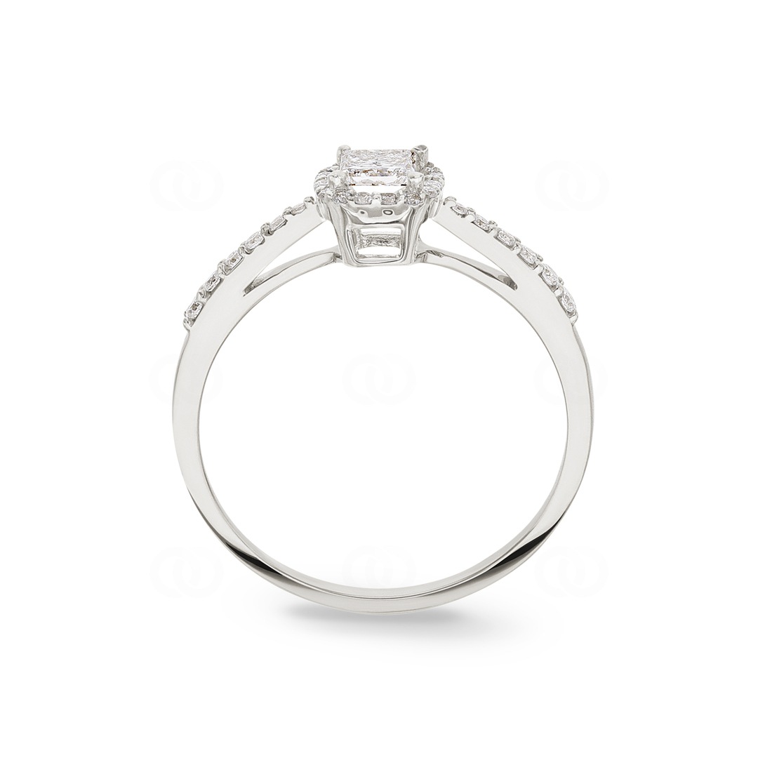 Verlobungsring 750/18 K Weissgold mit Diamanten 0.42 ct H/si