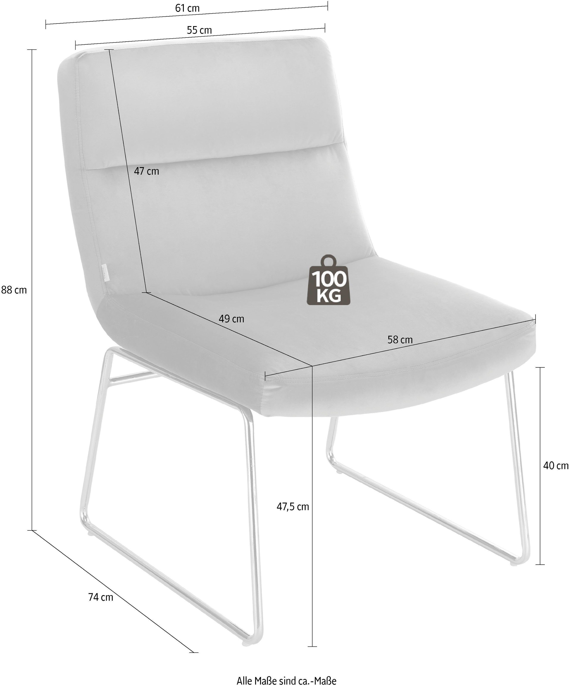 Home affaire Sessel »Gil, Loungesessel Wohnzimmer,« Samtvelours Bezug, in drei Farbvarianten, Sitzhöhe 47,5 cm