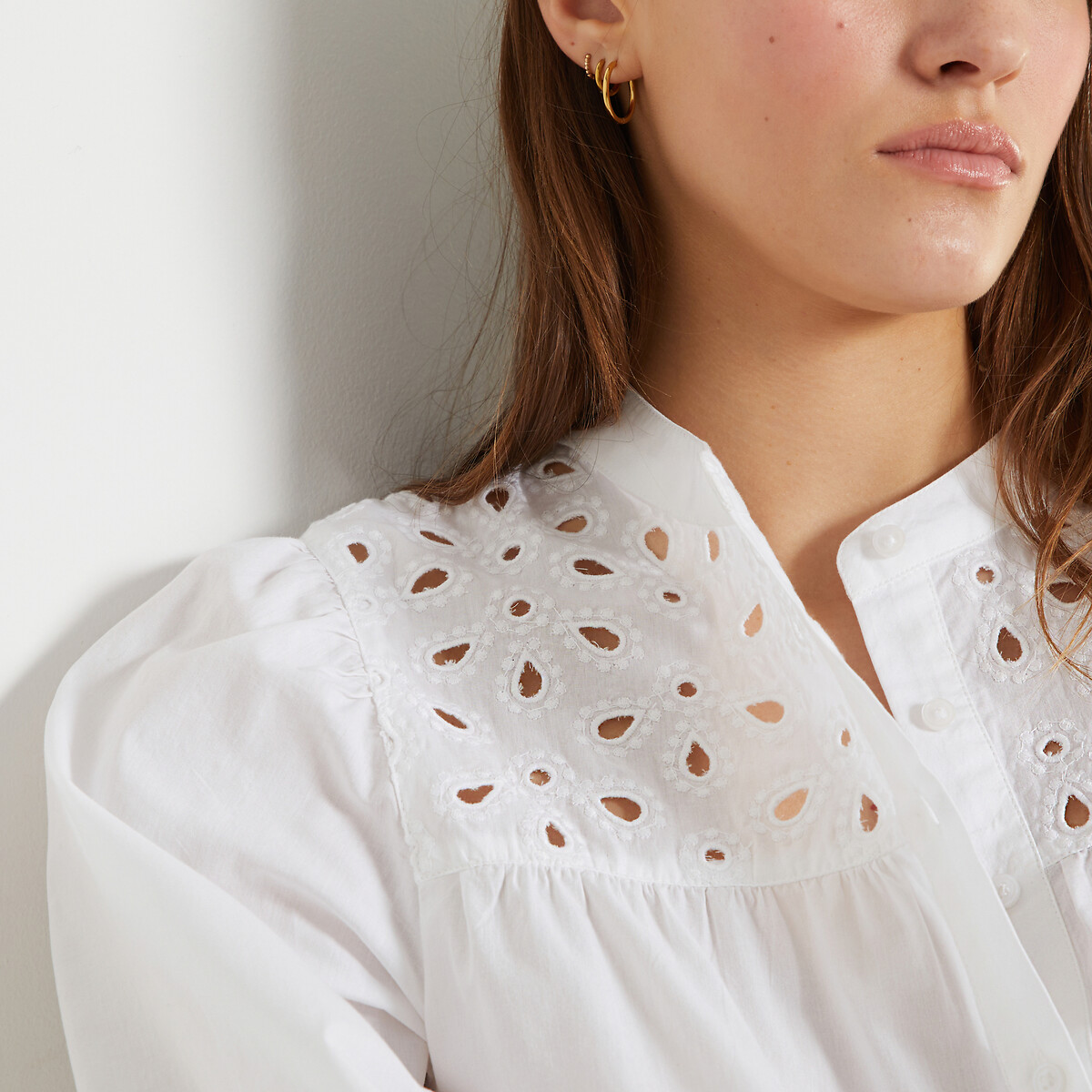 COLEÇÕES LA REDOUTE<br>Vestido longo amplo e evasê com bordados