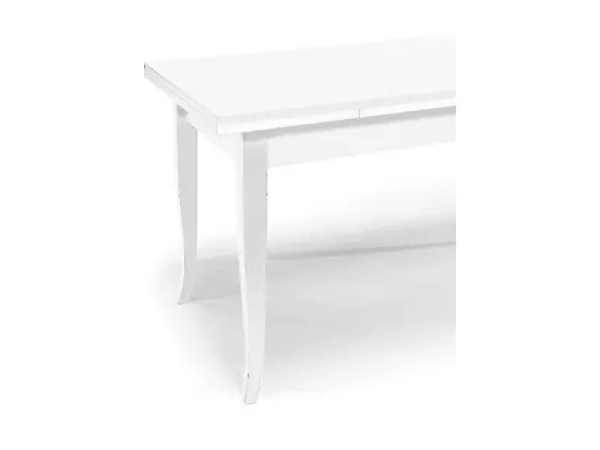 Table à rallonge en bois blanc 140x80 - 220x80 cm - SANTA CROCE