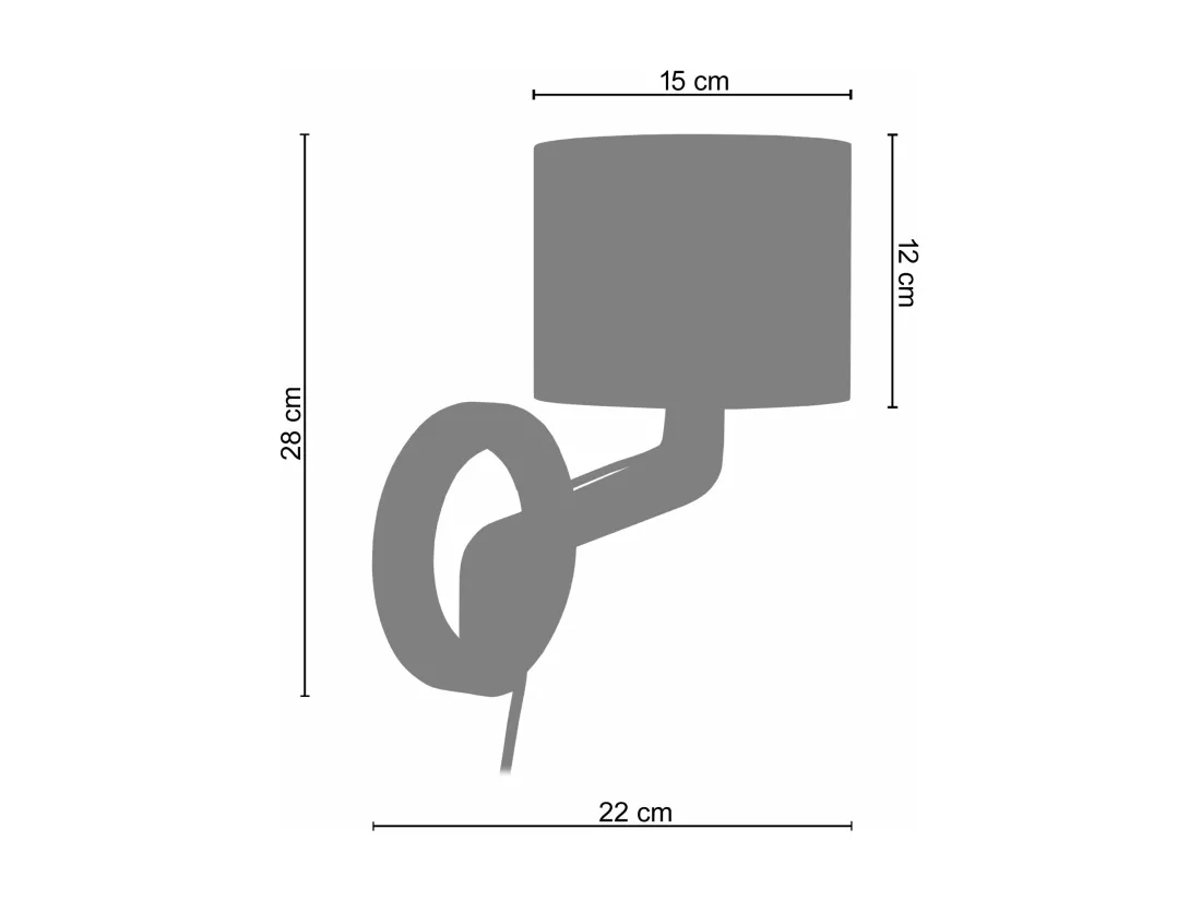 Applique abatjour marron, bois naturel 28 cm.