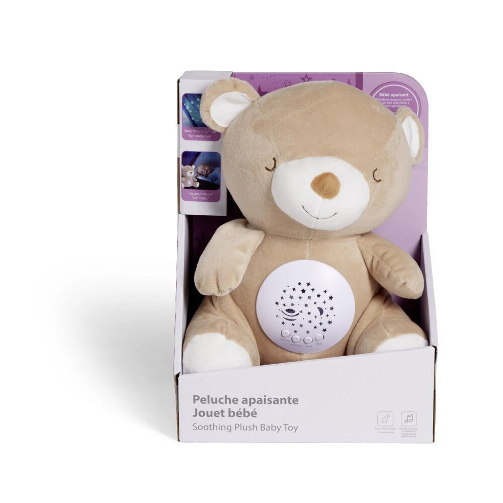 Peluche ours lumineux et sonore 24,5x17xH24,5cm