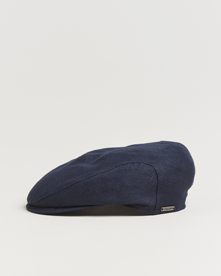 Wigéns Ivy Slim Hopsack Linen Cap Navy