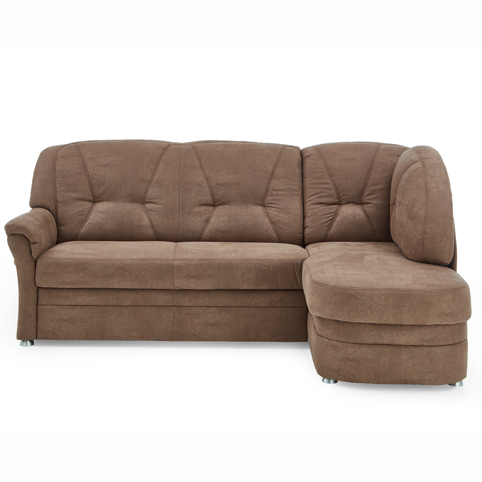 polsterpower Ecksofa - braun - Basismodell - Ottomane rechts
