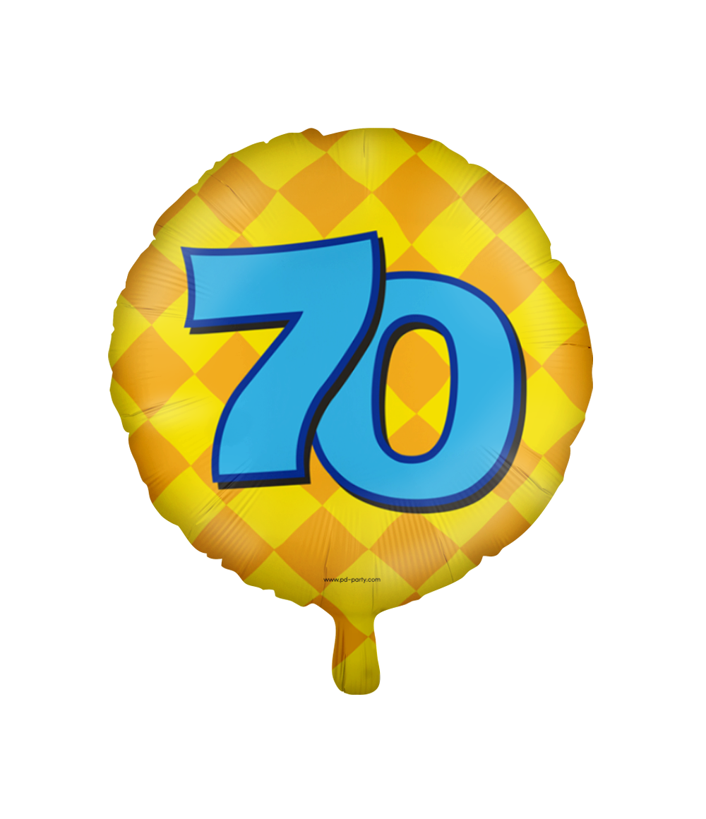 Helium Ballon 70 Jaar Gekleurd Leeg 46cm