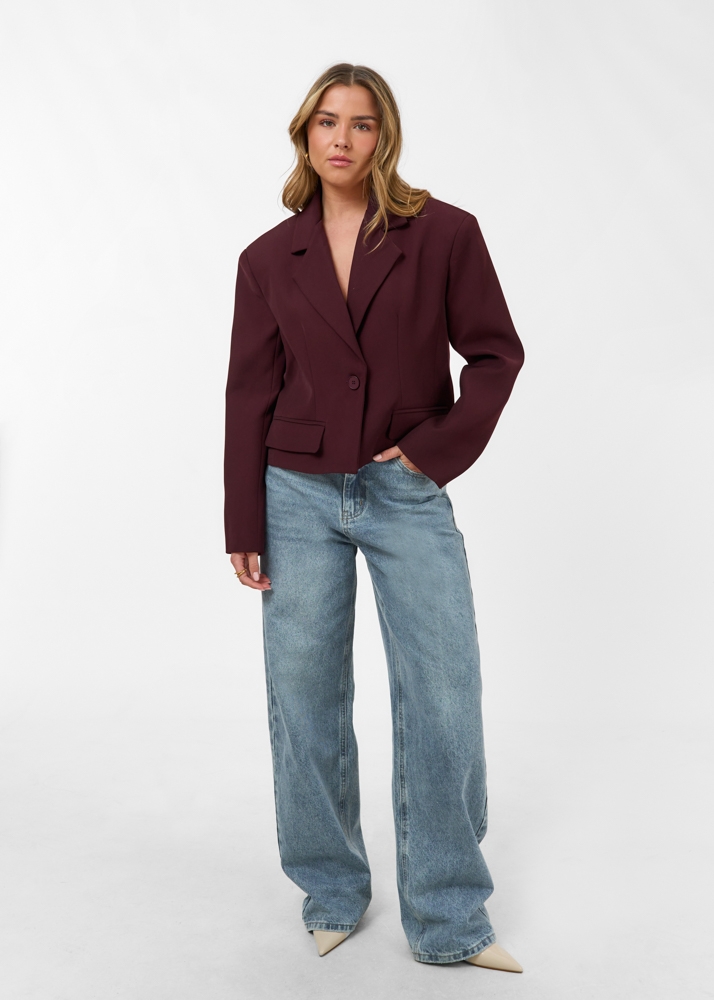 Audrey cropped blazer burgundy