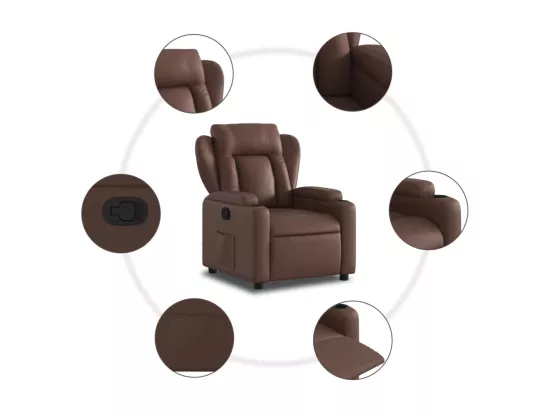 Fauteuil inclinable Marron Similicuir