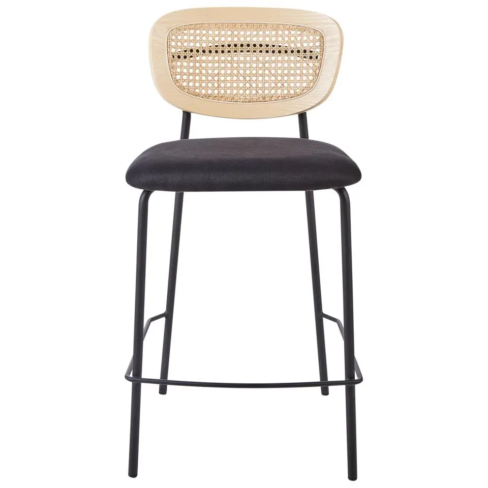 MAYETTA - Barkruk set van 2 - Zwart - Polyester