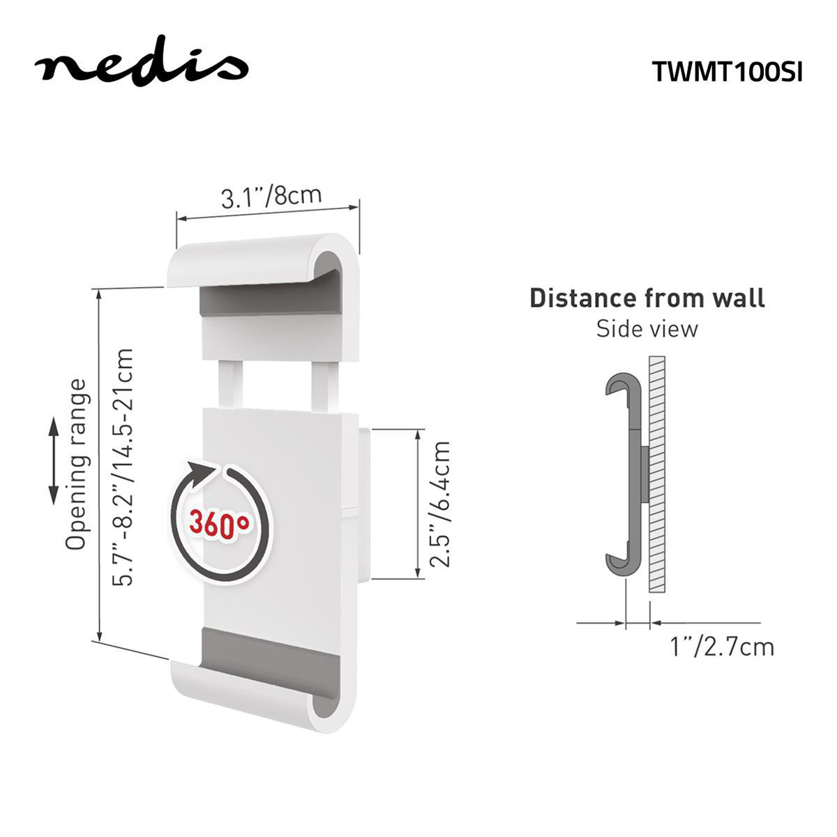 Nedis TWMT100SI muur tablethouder - 7-12 inch