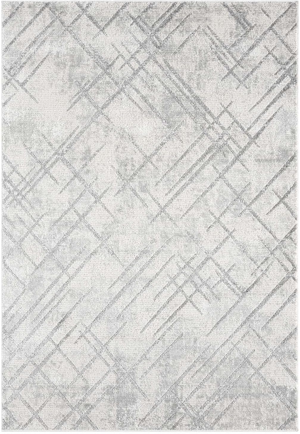 carpet city Teppich Wohnzimmer - Grau - 200x290 cm - Klassisch Modern - Vintage-Optik, Meliert, Used-Look - Teppiche Kurzflor Schlafzimmer, Esszimmer