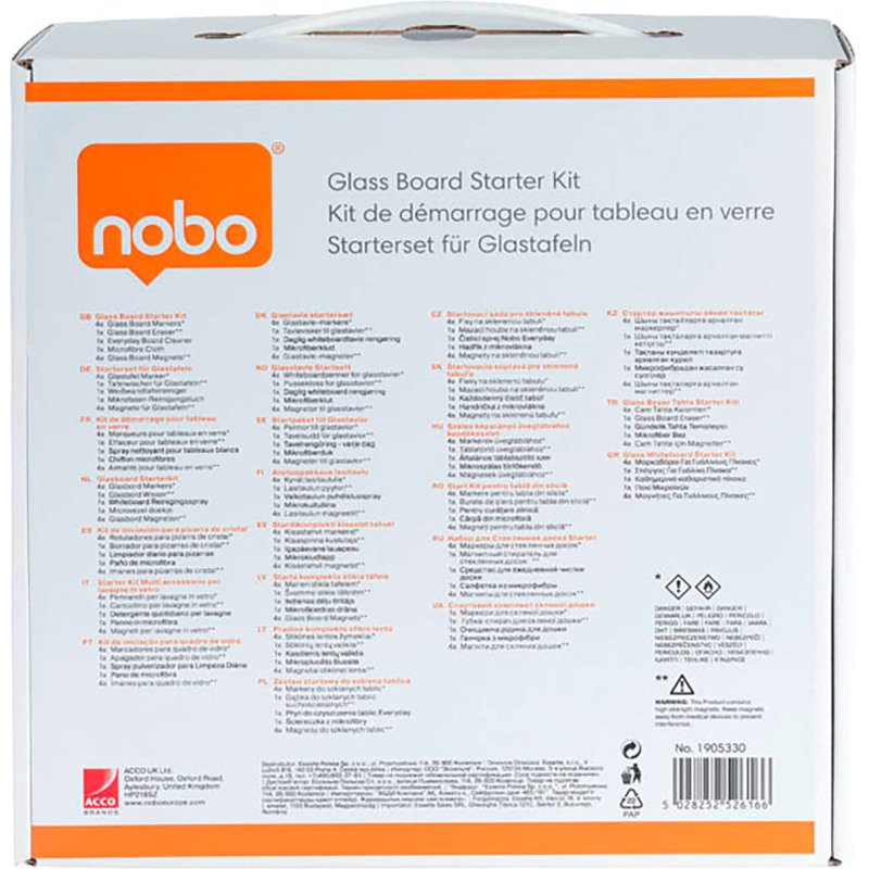 Kit de démarrage pour tableaux blancs en verre - Nobo