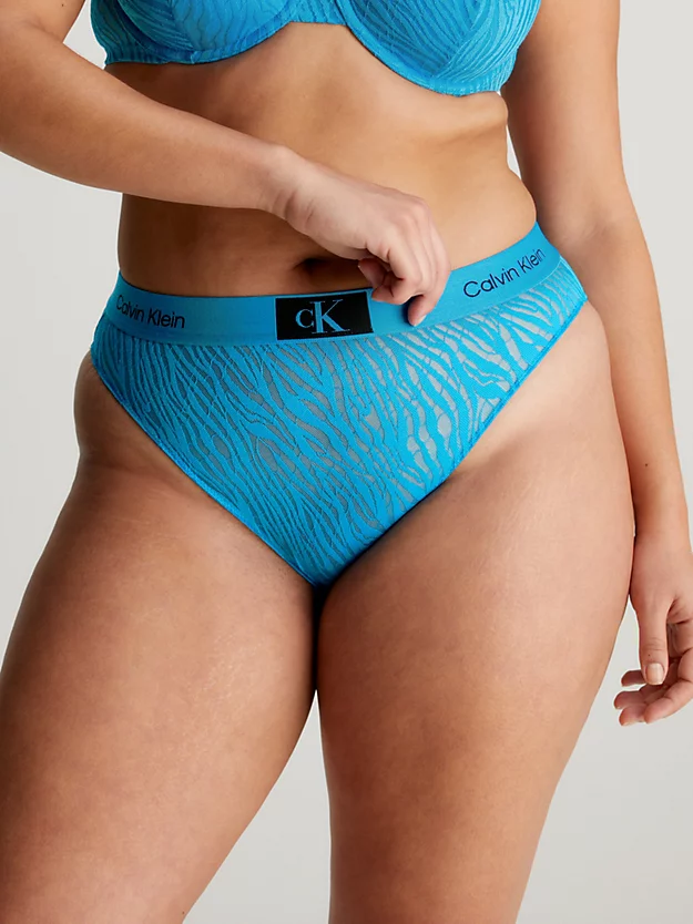 Calcinha de biquíni de cintura alta com renda - CK96