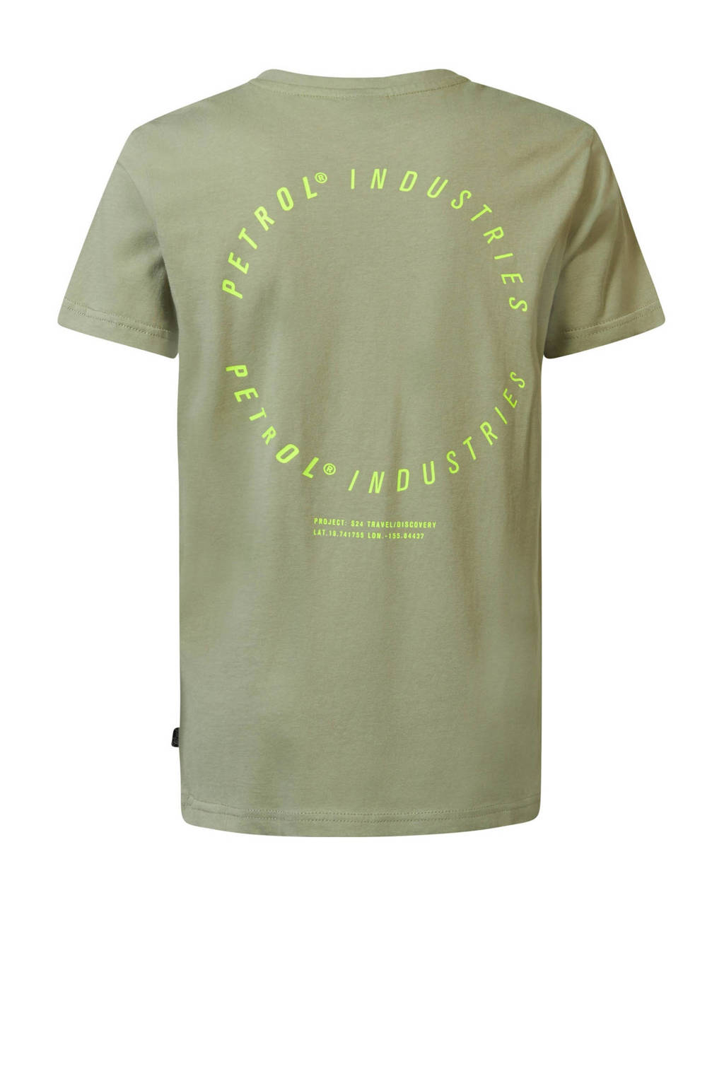 Petrol Industries T-shirt met backprint kaki