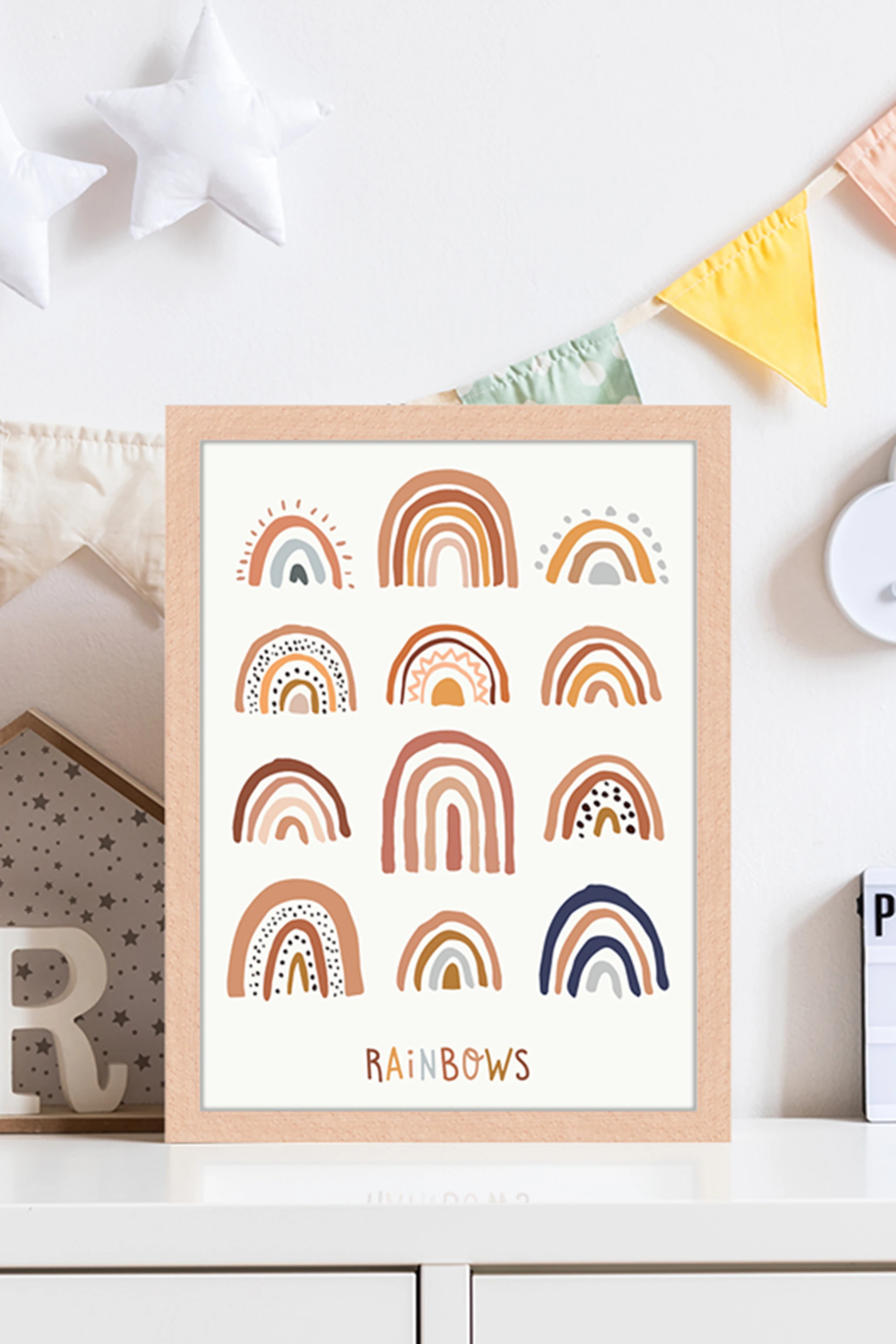 Milan Moon Wandbild ALLE REGENBÖGEN mit Rahmen