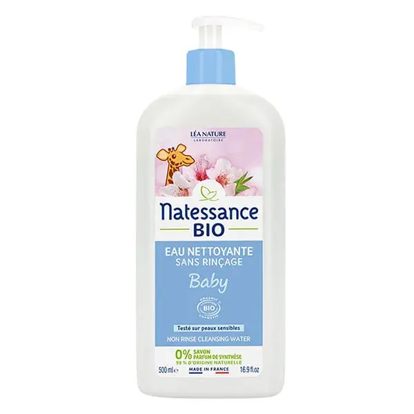 Água de Limpeza Natural para Bebê Natessance Sem Enxágue 500ml