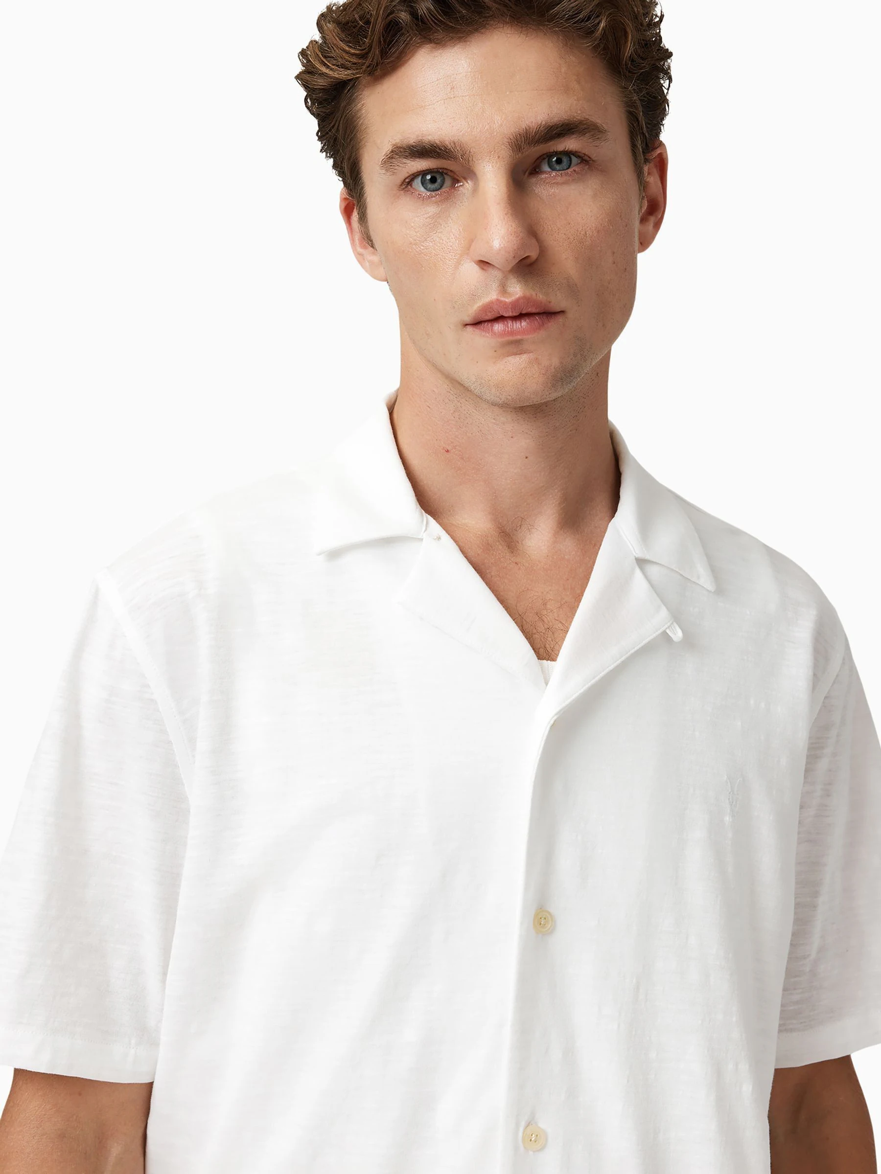 Wit - AllSaints Robson Short Sleeve Shirt