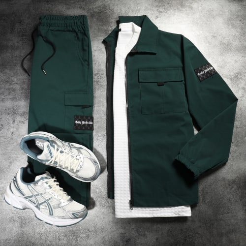 Ensemble Veste Zippée Et Pantalon Cargo 0048 0043 Vert