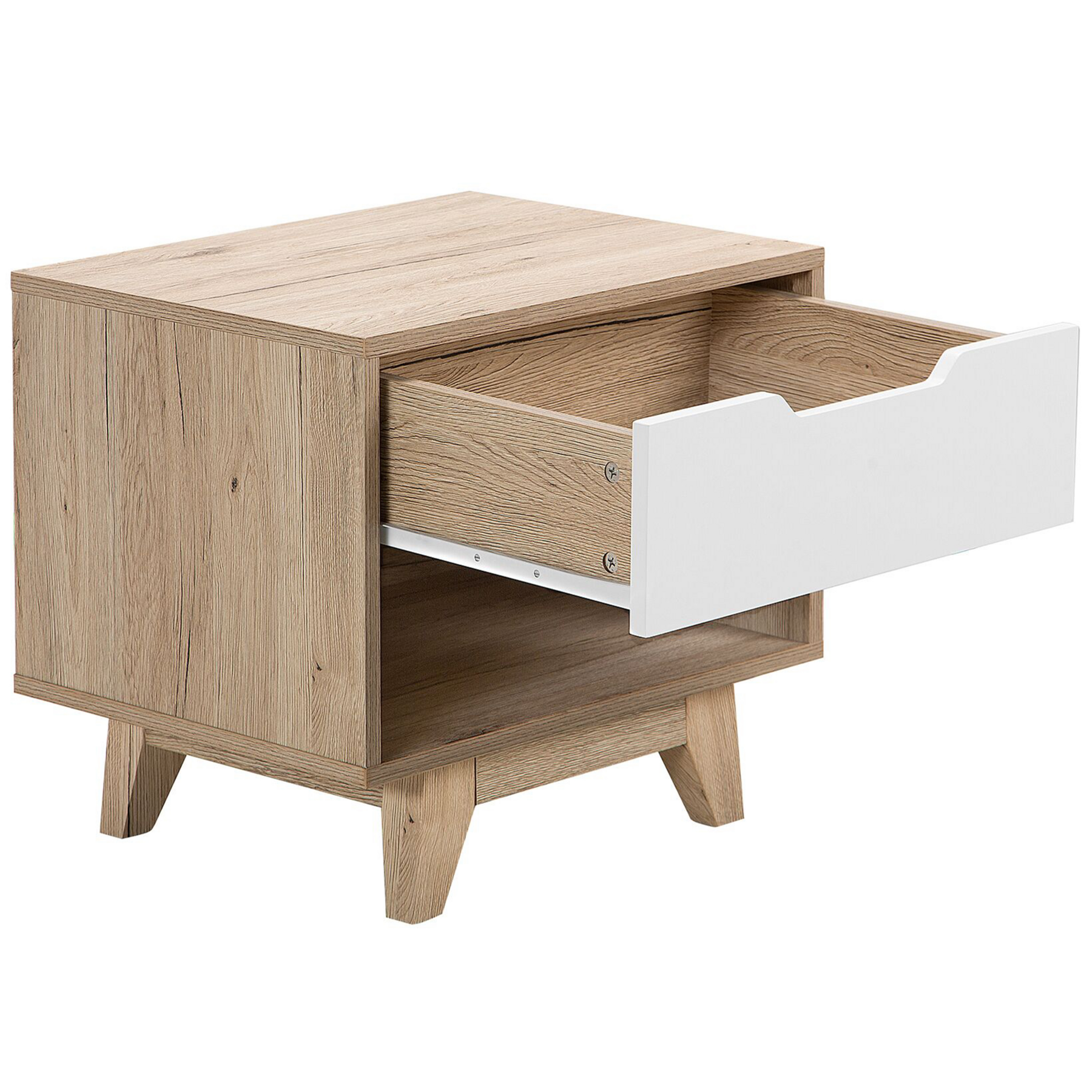 Beliani - SPENCER - Nachtkastje - Lichte houtkleur|Wit - MDF