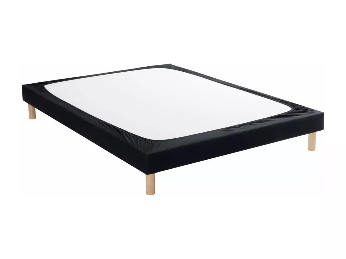 Cache-sommier coton jersey noir 100x190 à 110x200