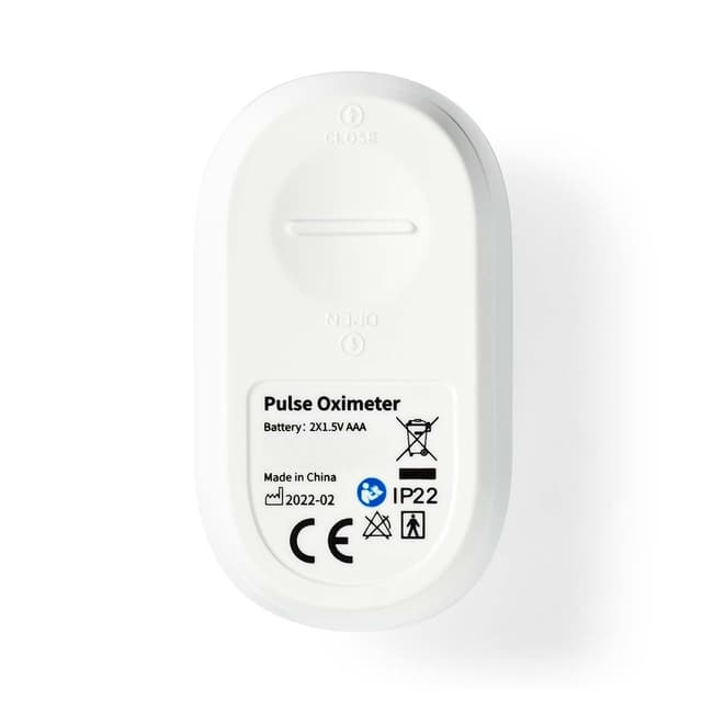 Nedis SmartLife Puls Oximeter | Bluetooth® | OLED Display | Auditiv alarm / Iltmætning (SpO2) / Interferens mod bevægelser / Perfusionsindeks / Pulsfrekvens / Sensor med høj præcision | Hvid