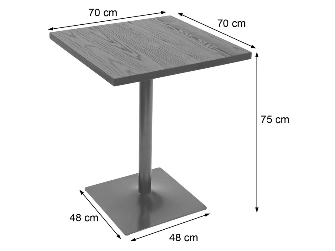 Table de bistrot MCW-H10, brun clair