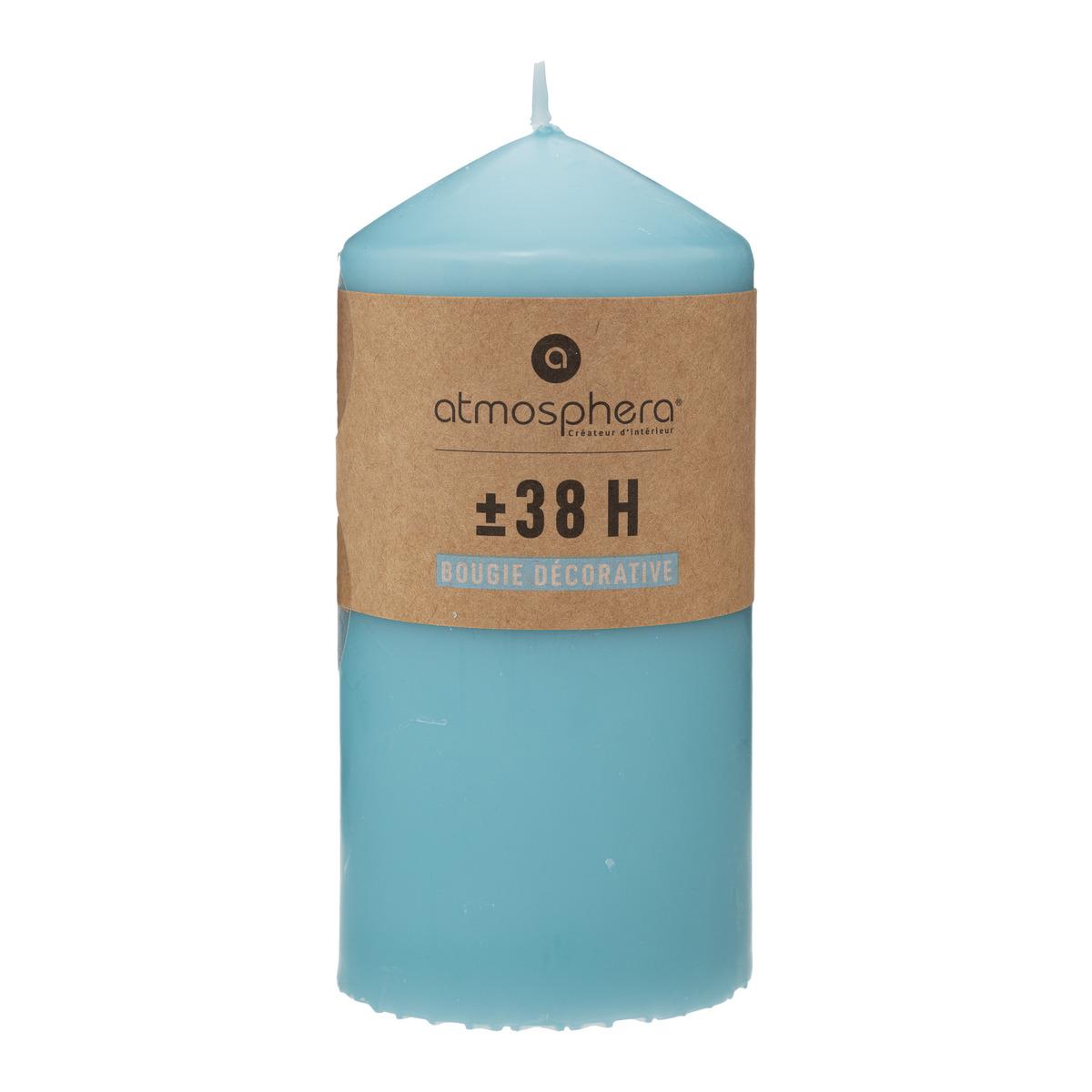 BOUGIE RONDE HUGO TURQUOISE 7X13CM