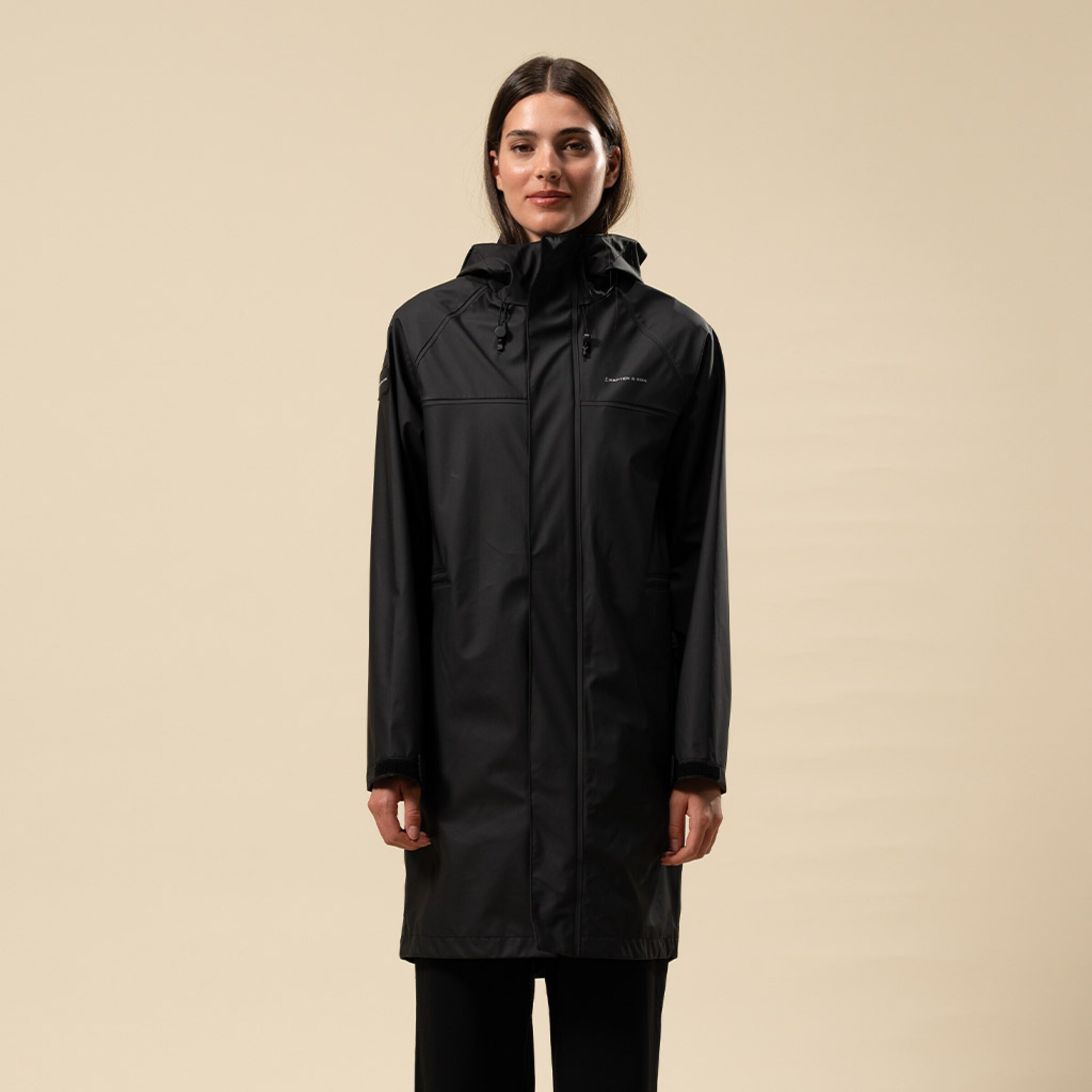 Everyday Rain Jacket Long Midnight Black