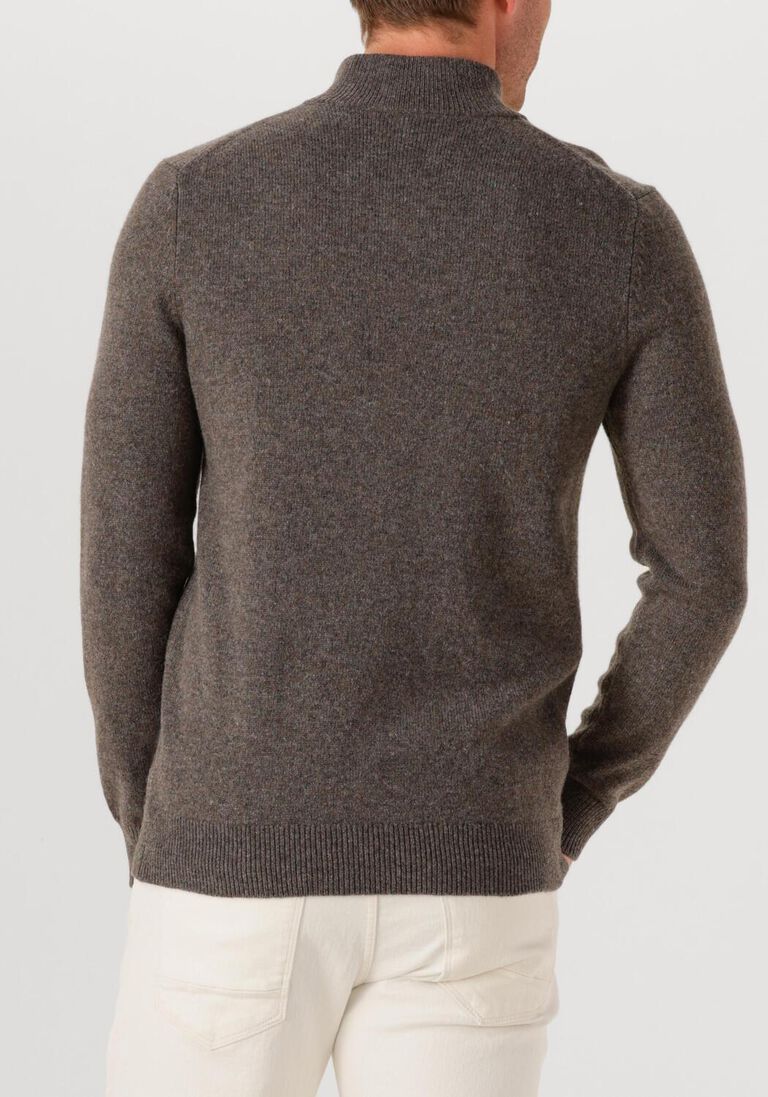 grijze profuomo trui pullover half zip wool blend